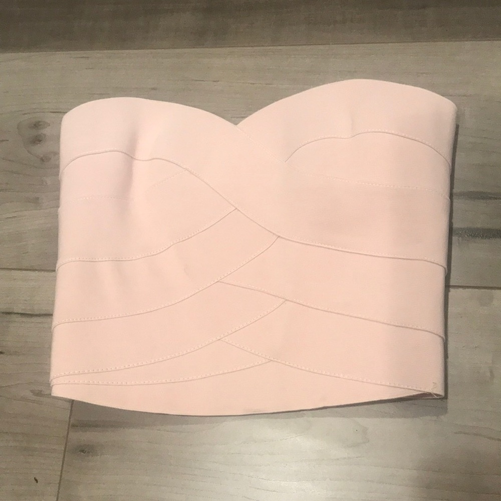 Light pink bandeau style top